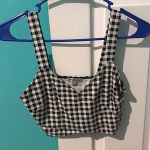 Black and white checkered crop top